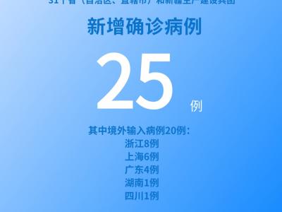 国家卫健委：5月16日新增新冠肺炎确诊病例25例其中本土病例5例