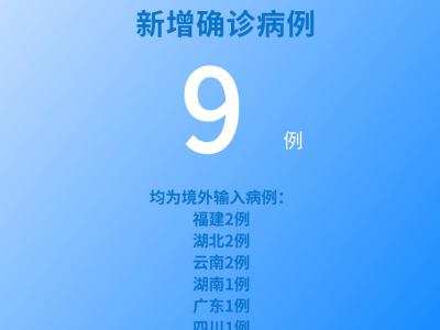 国家卫健委：6月29日新增新冠肺炎确诊病例9例均为境外输入病例