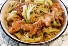 有机菜花炒肉的做法-咸鲜味炒菜谱