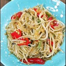 醋溜绿豆芽的做法-酸辣味炒菜谱