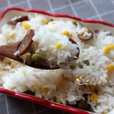 香肠玉米青豆饭的做法-咸鲜味蒸菜谱