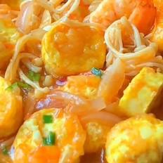虾仁豆腐煲的做法-咸鲜味炖菜谱
