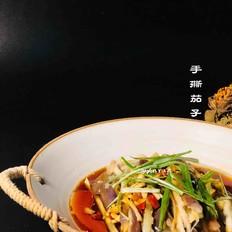 手撕茄子的做法-酱香味拌菜谱