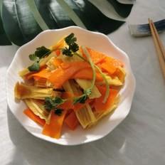 胡萝卜炒腐竹的做法-家常味炒菜谱