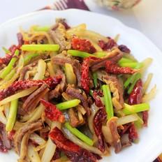 辣皮子滚牛肠的做法-香辣味炒菜谱