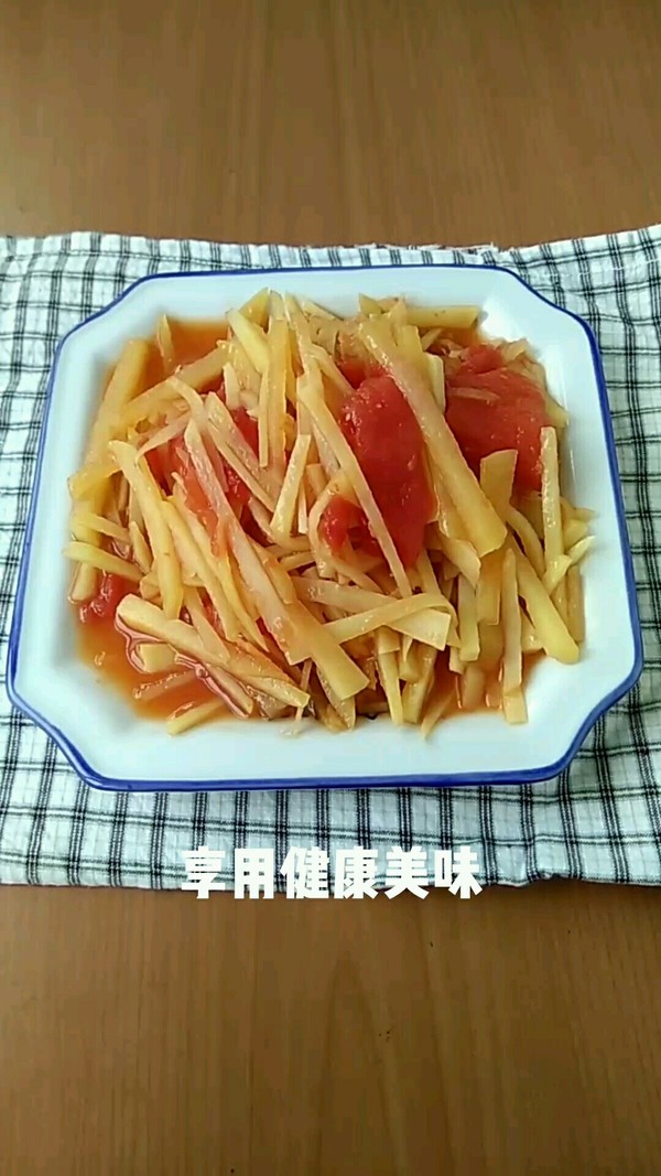 番茄土豆丝的做法-家常味烧菜谱