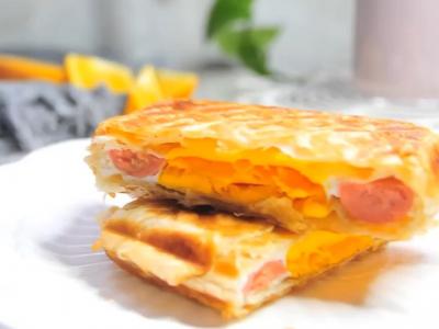 鸡蛋火腿手抓饼的做法-家常味烤菜谱