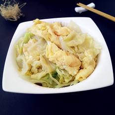 包菜炒鸡蛋的做法-咸鲜味炒菜谱