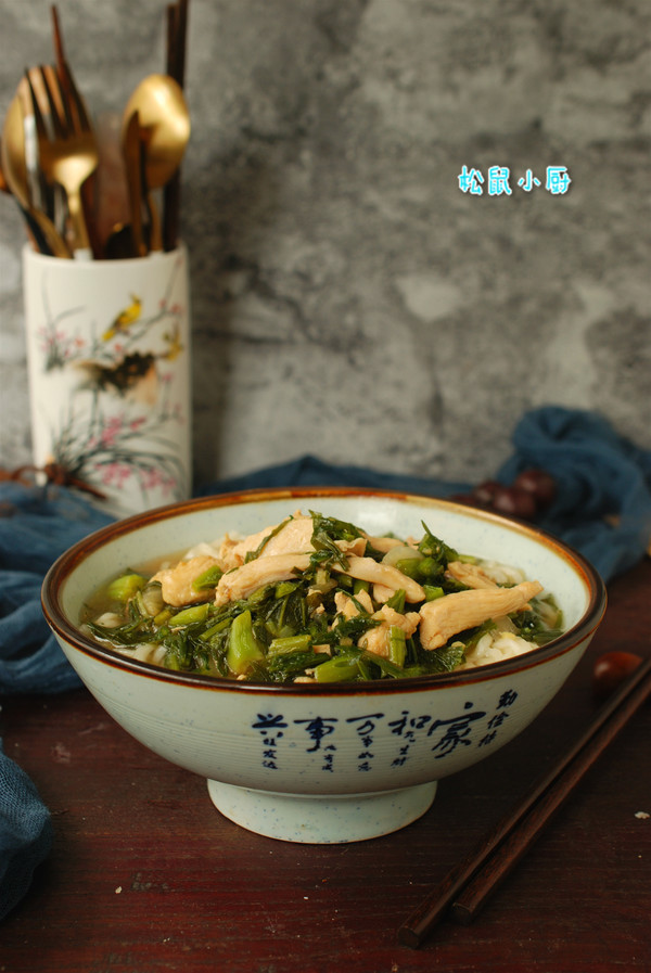 雪菜鸡丝面的做法-家常味煮菜谱-易网健康养生网 雪菜鸡丝面的做法-家常味煮菜谱