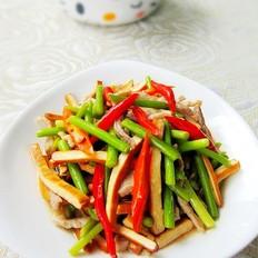 香干蒜薹炒肉丝的做法-家常味炒菜谱