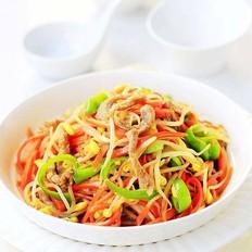 胡萝卜黄豆芽炒肉的做法-家常味炒菜谱
