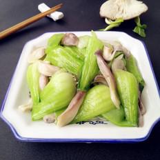 凤尾蘑炒油菜的做法-家常味炒菜谱