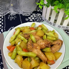土豆豆角炖鸡翅的做法-家常味炖菜谱