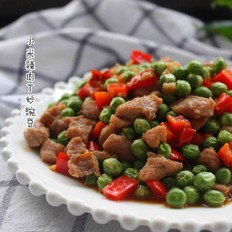 小米辣肉丁炒豌豆的做法-家常味炒菜谱