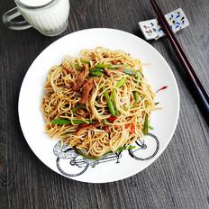 豆角肉丝炒面的做法-家常味炒菜谱