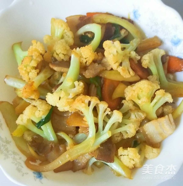 肉炒有机菜花的做法-家常味炒菜谱