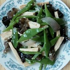 蒜香扁豆木耳腐竹拌菜的做法-咸鲜味拌菜谱