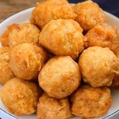 干炸鲜肉鱼丸子的做法-咸鲜味炸菜谱