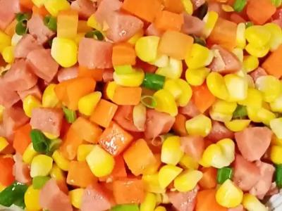 玉米萝卜火腿丁的做法-家常味炒菜谱