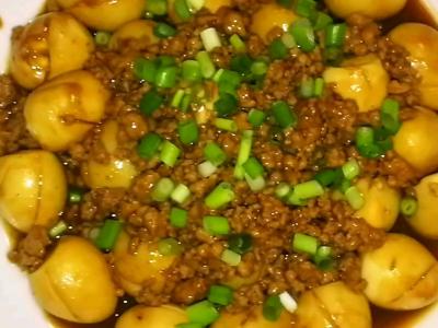 肉末烧鹌鹑蛋的做法-家常味炒菜谱