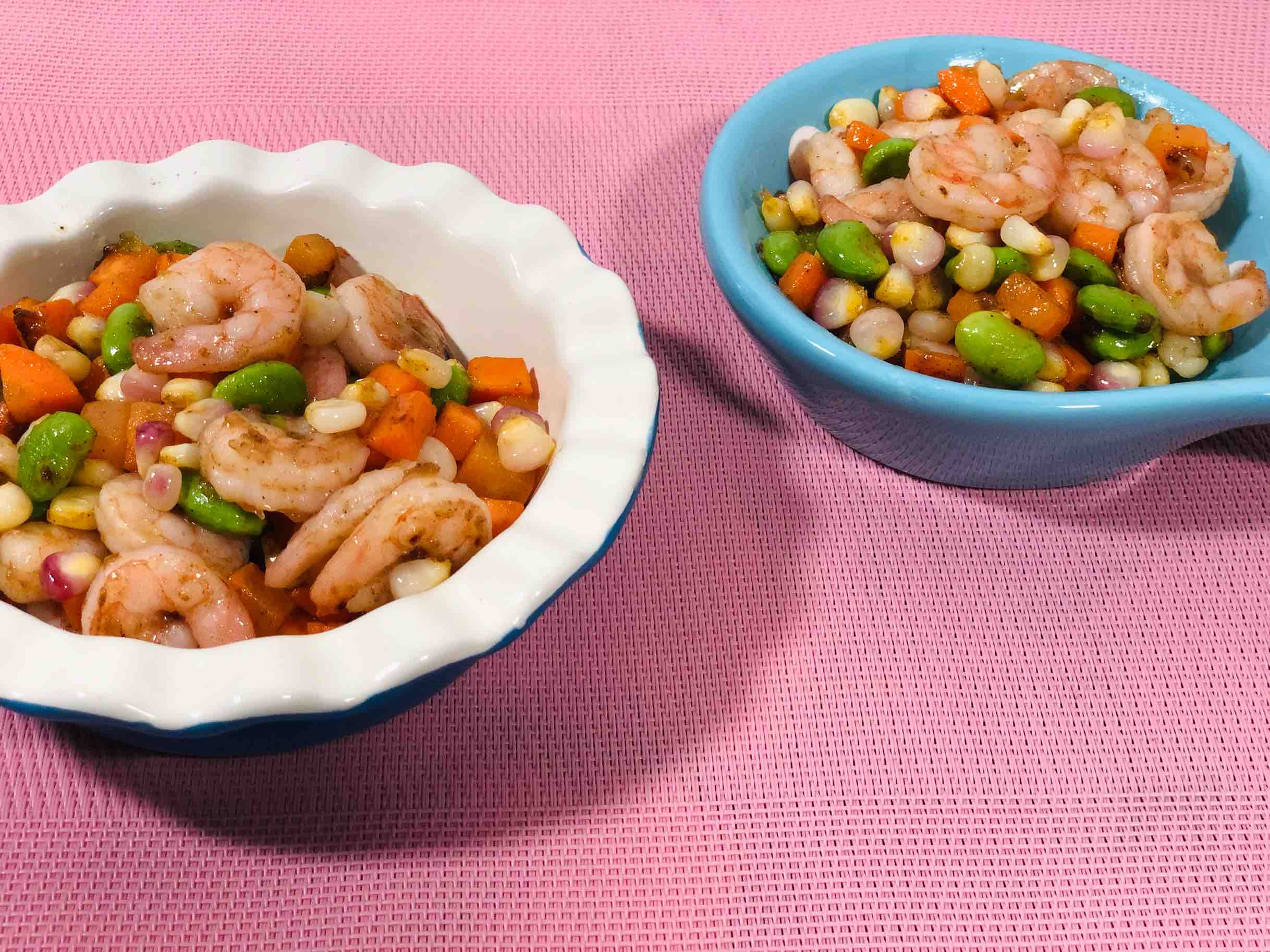彩蔬虾仁的做法-咸鲜味炒菜谱