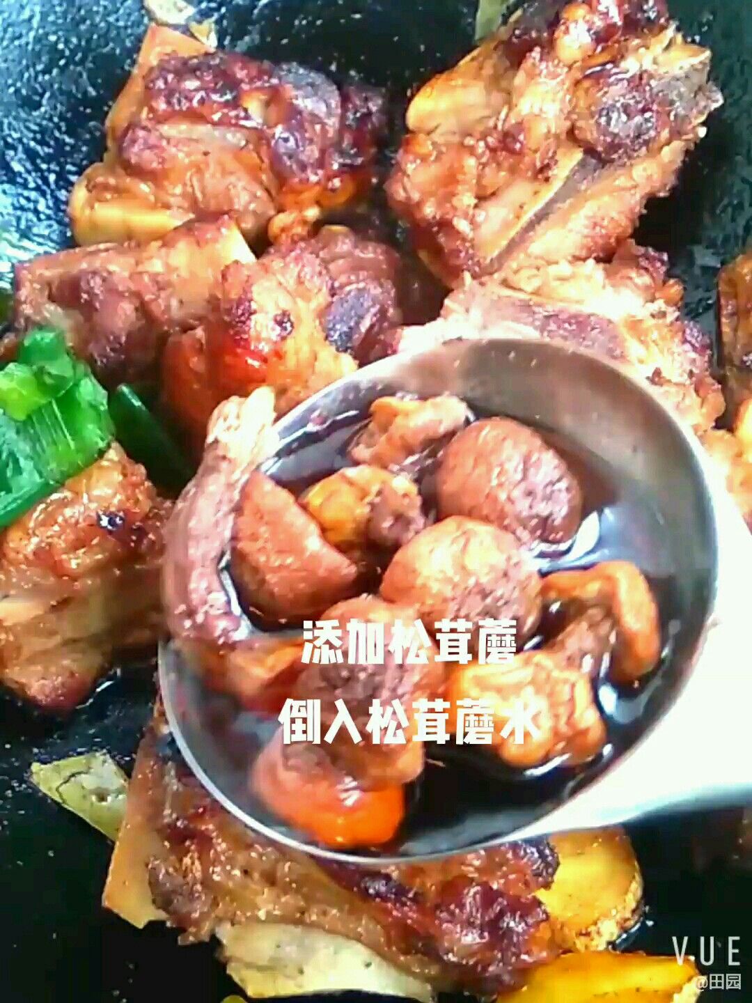 松茸蘑烧排骨的做法-咸鲜味烧菜谱