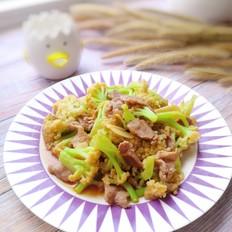 花菜炒肉片的做法-咸鲜味炒菜谱