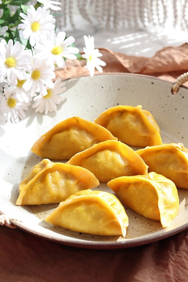 南瓜海麻线蒸饺，今儿立冬吃饺子了吗？的做法-咸鲜味蒸菜谱