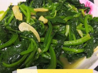 蒜香菠菜的做法-蒜香味炒菜谱