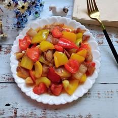 彩椒炒五花肉的作法-家常味炒菜谱