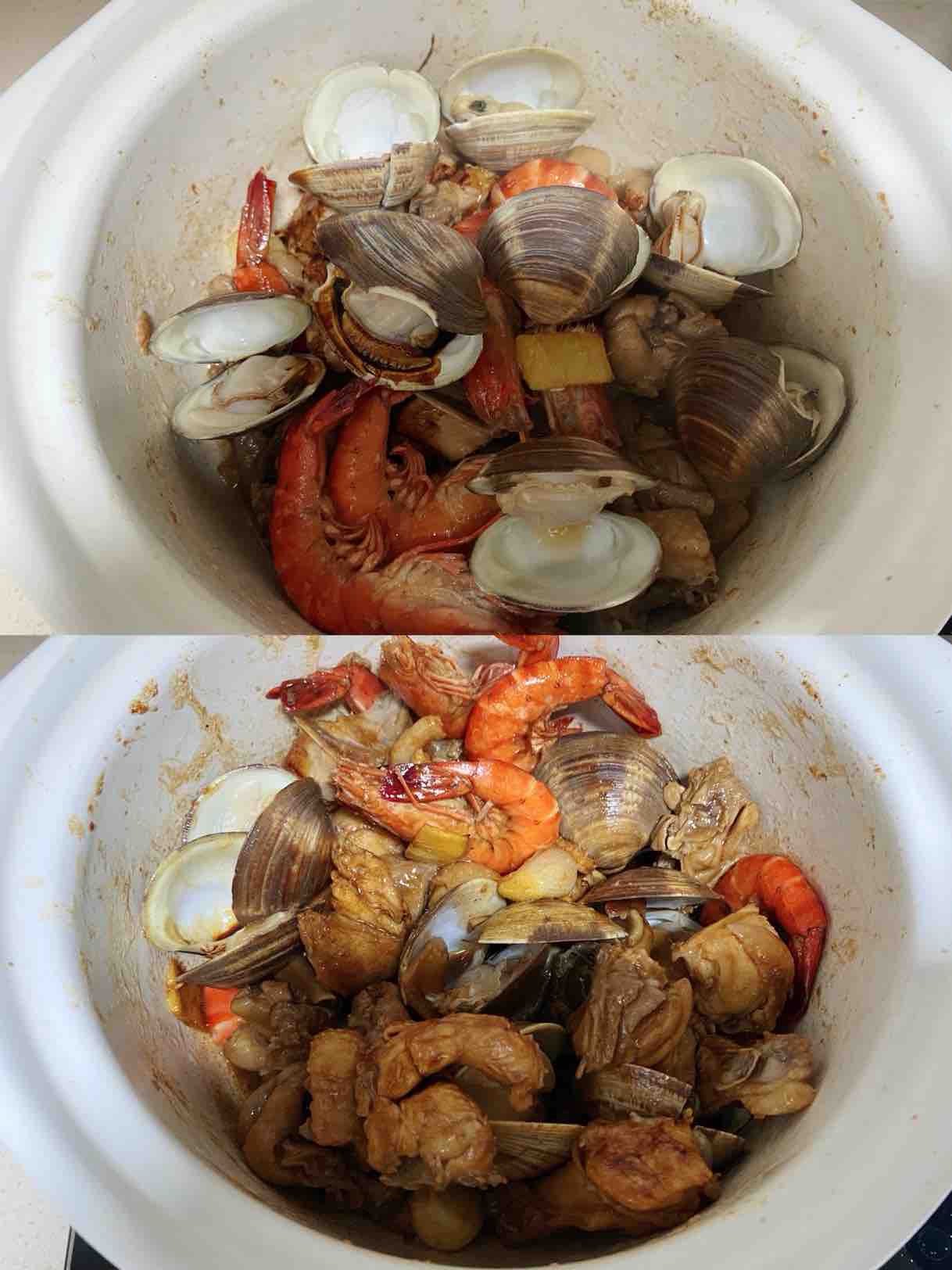 海鲜鸡煲的做法-咸鲜味焖菜谱