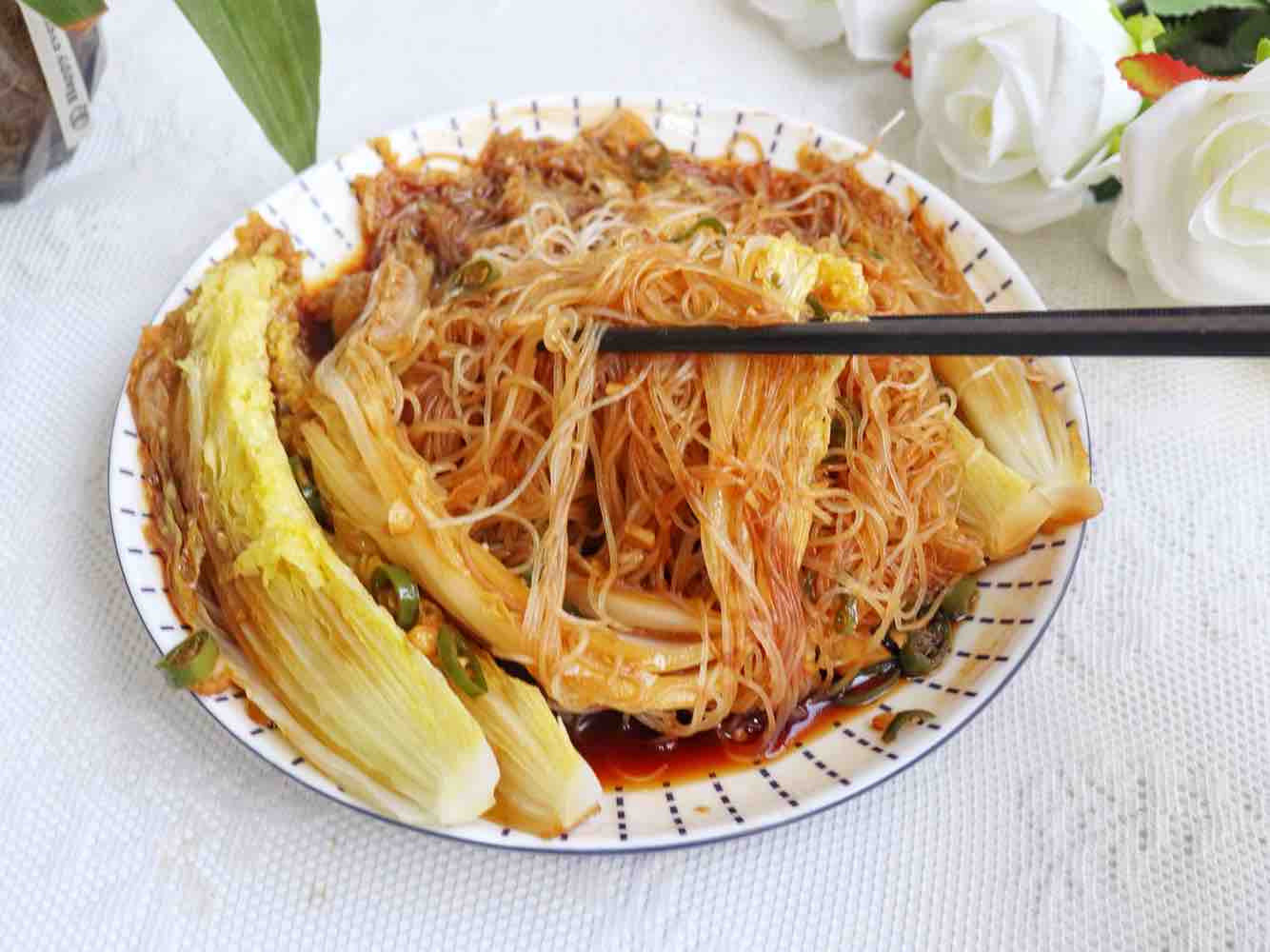 娃娃菜蒸粉丝的做法-家常味蒸菜谱