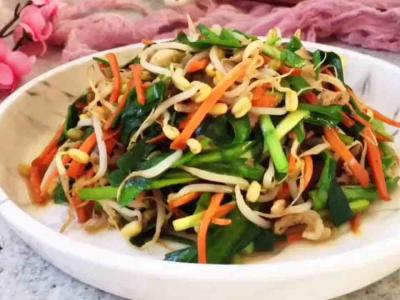 豆芽炒韭菜的做法-家常味炒菜谱