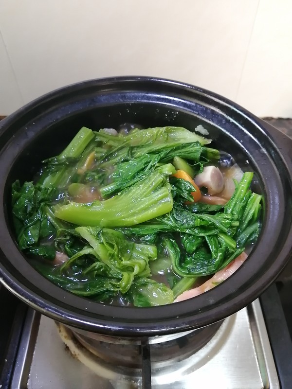 家乡的味道~~午餐肉番薯芥菜煲的做法-家常味煮菜谱