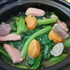 家乡的味道~~午餐肉番薯芥菜煲的做法-家常味煮菜谱