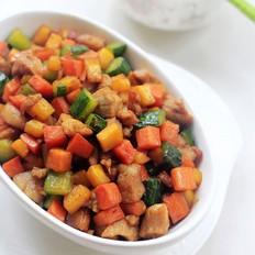 胡萝卜黄瓜炒肉丁的做法-家常味炒菜谱