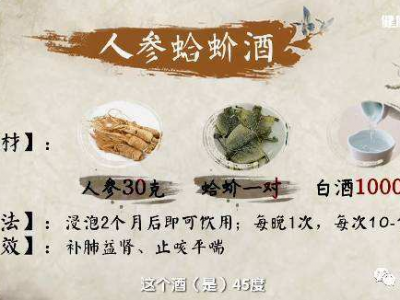 人参蛤蚧酒的功效与作用